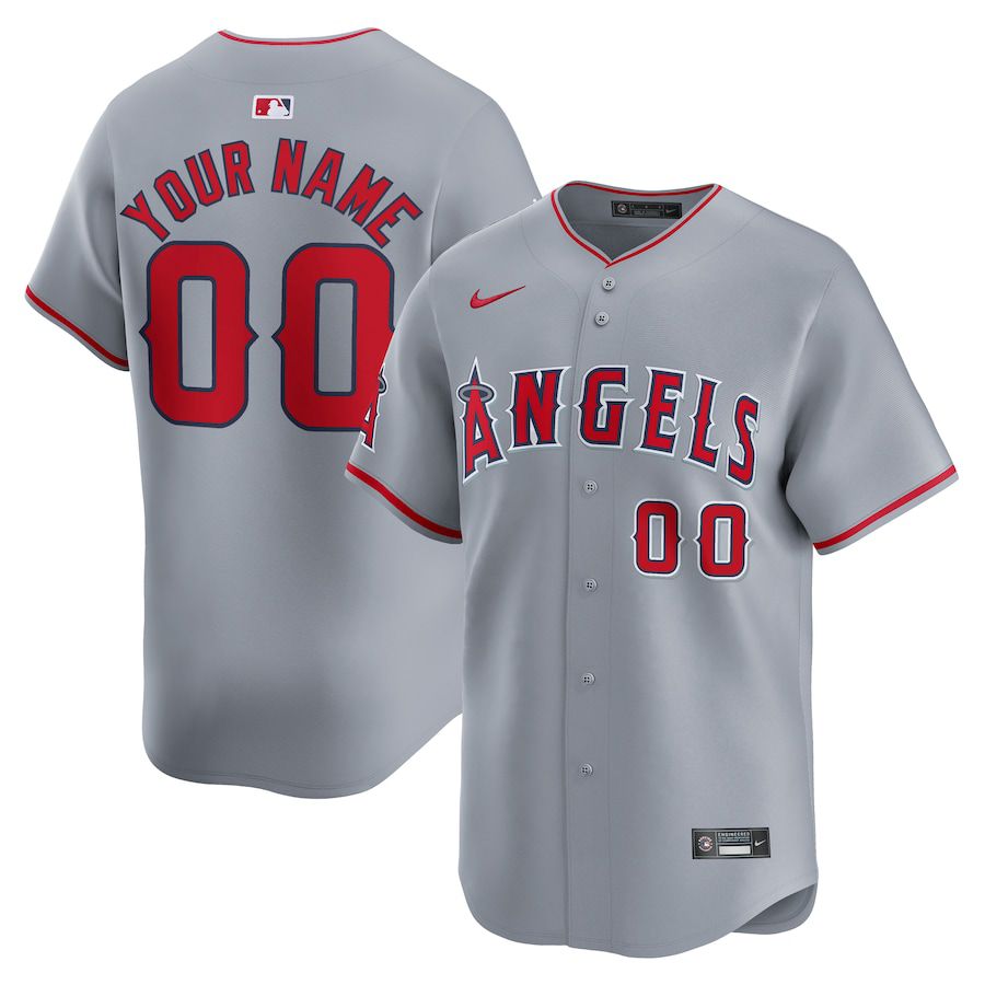 Men Los Angeles Angels Nike Gray Away Limited Custom MLB Jersey->customized mlb jersey->Custom Jersey